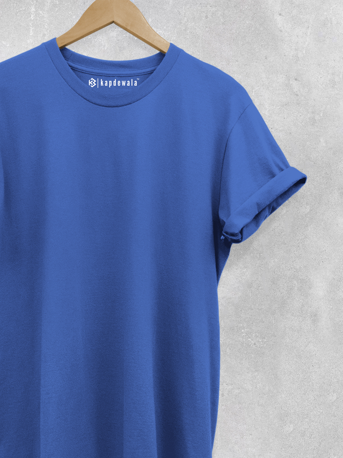 Kapdewala Plain Royal Blue Men's T-Shirt | Kapdewala